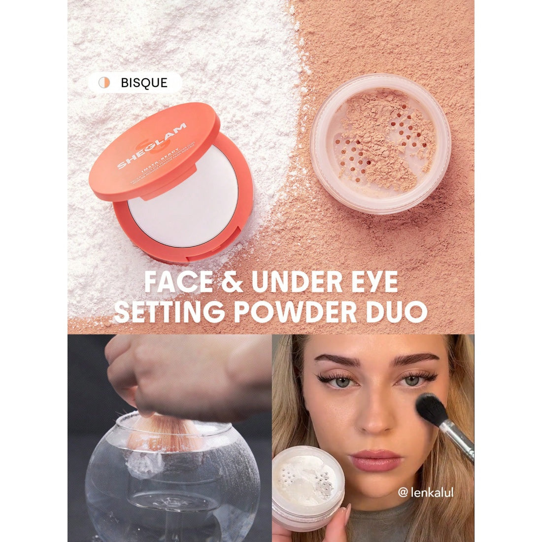 SHEGLAM Insta-Ready Face & Under Eye Setting Powder Duo-11 Bisque
